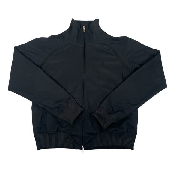 Nike Women's XL Mock Neck Full Zip Black Performance Athletic Jacket - Picture 1 of 9